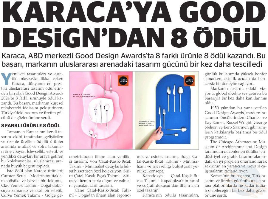KARACA'YA GOOD DESİGN'DAN 8 ÖDÜL