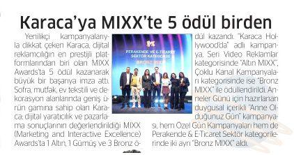 KARACA'YA MIXX'TE 5 ÖDÜL BİRDEN