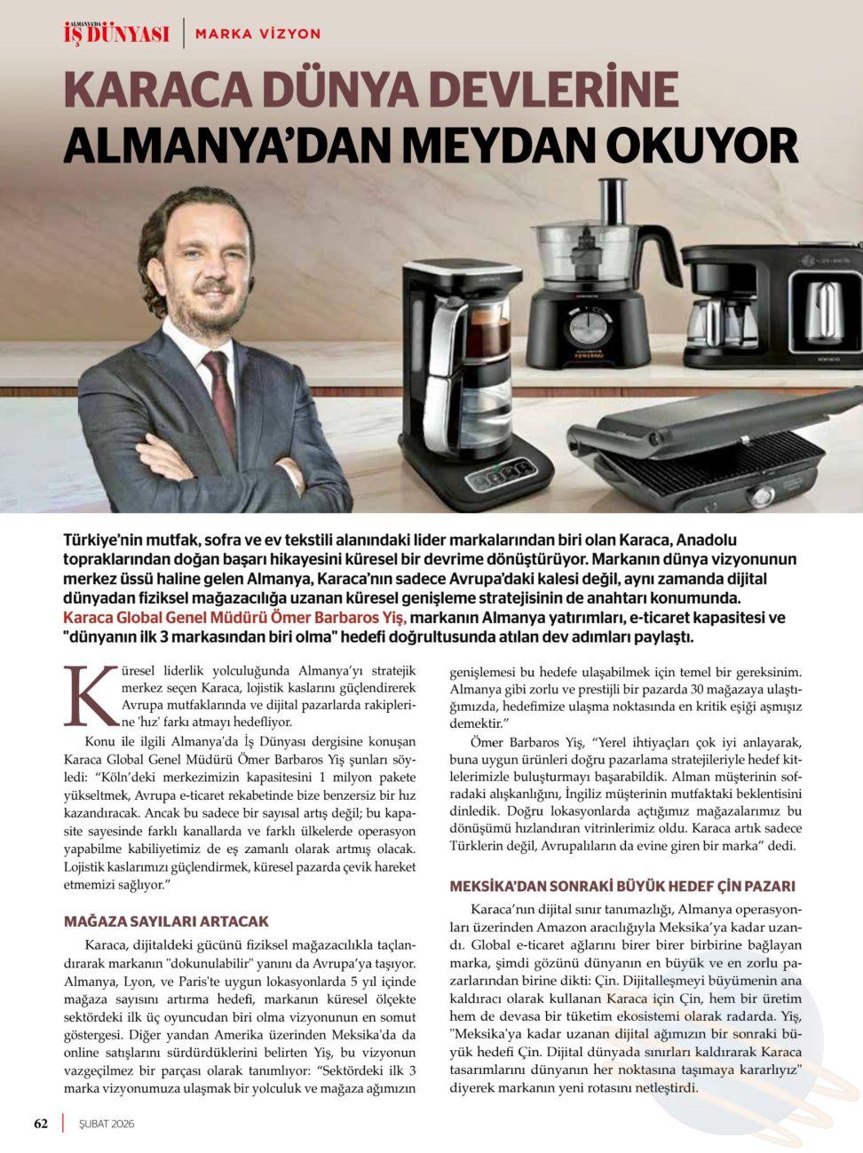 KARACA DÜNYA DEVLERİNE ALMANYA'DAN MEYDAN OKUYOR